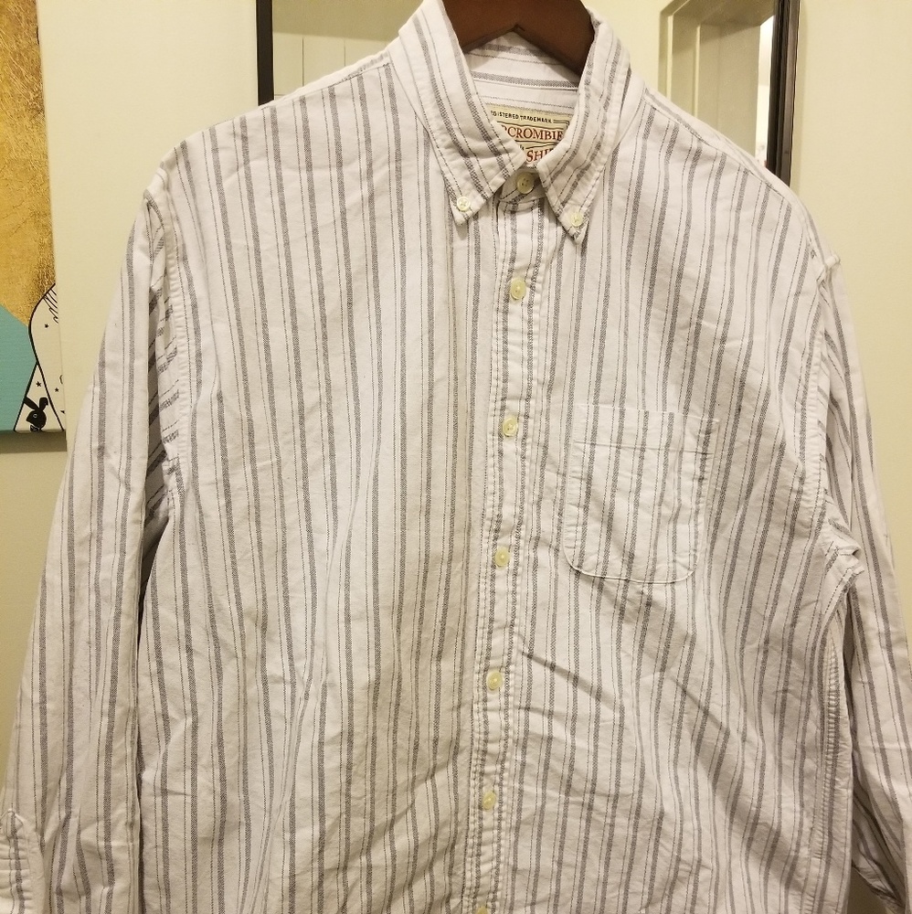 Mens Abercrombie & Fitch Oversized Striped Woven